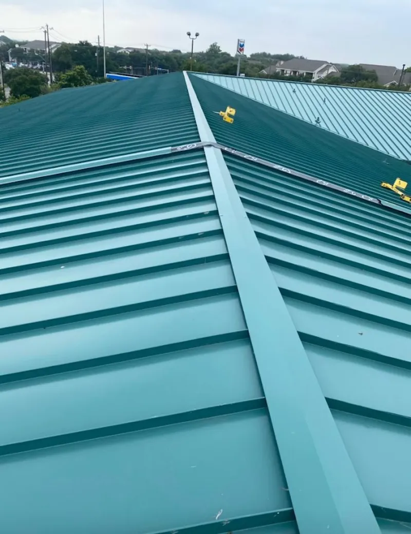 Green commercial metal roof ridge and valley for Metal Roof Repair in Carneys Point
